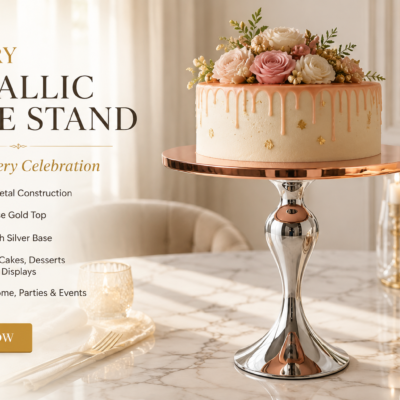 Silver Luxe Crystal Cake Stand