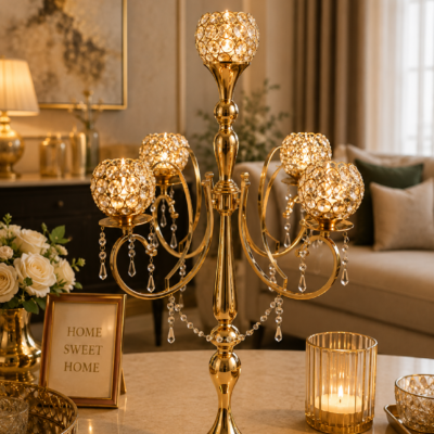 Crystal Bloom 5-Arm Candelabra