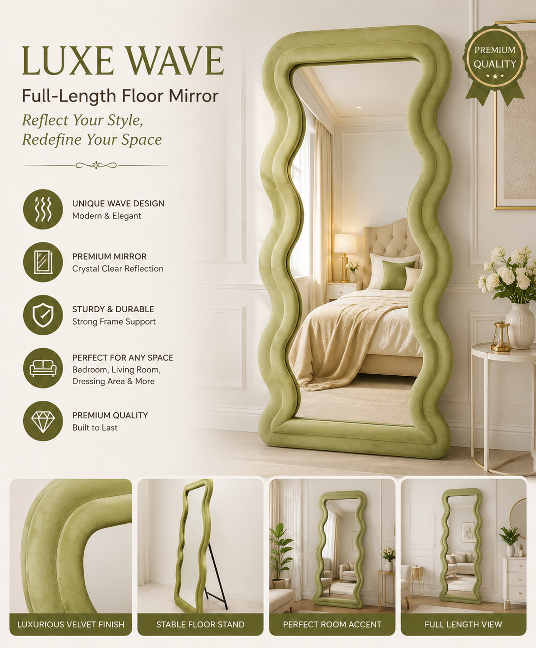 Soft Curve Standing Mirror