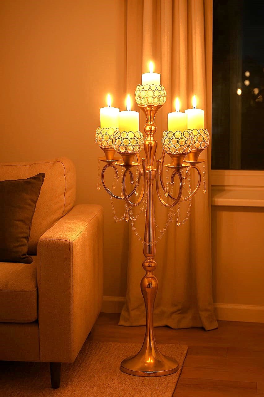 Crystal Bloom 5-Arm Candelabra - Image 4