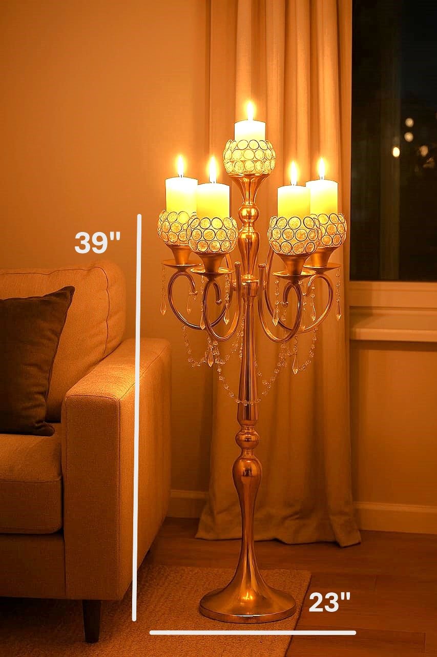 Crystal Bloom 5-Arm Candelabra - Image 3