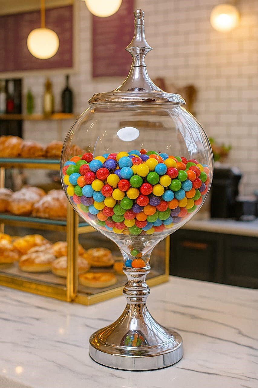 Luxury Glass Candy Jar with Lid