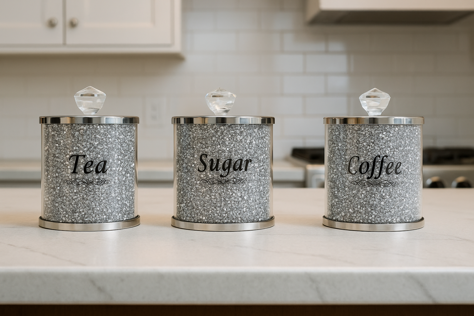Cedilis 3 Pack Decorative Coffee Tea Sugar Canisters - Image 7