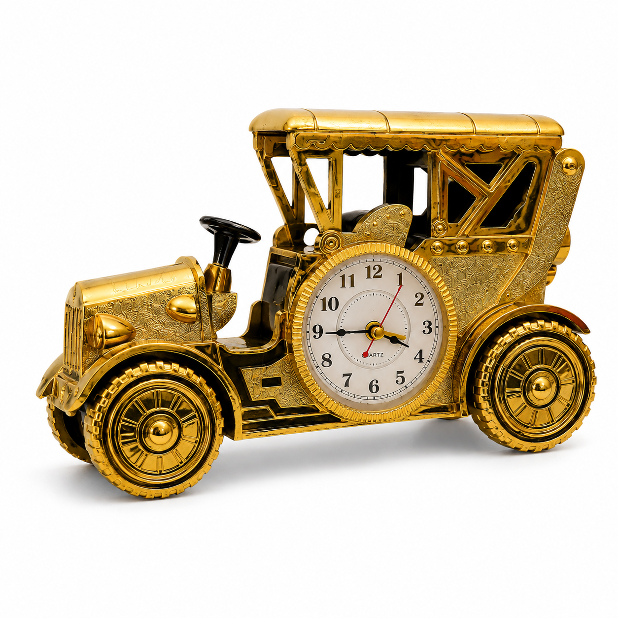 Premium Vintage Car Table Clock – Luxury Golden Decorative Quartz Desk Clock - Image 3