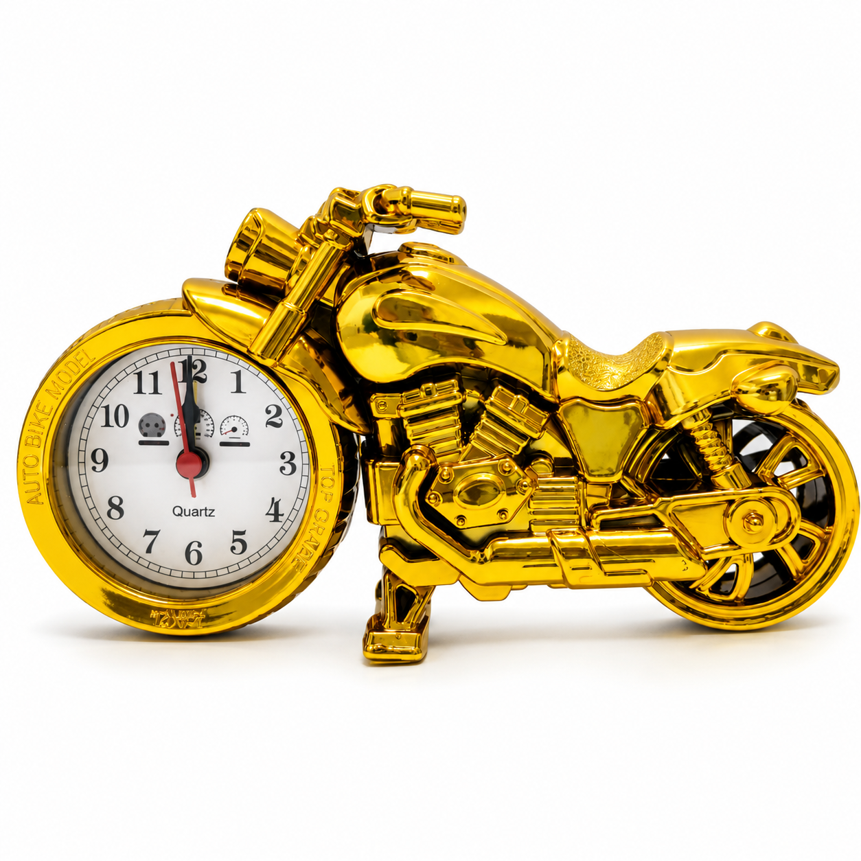 Luxury Gold Motorcycle Desk Clock – Vintage Quartz Table Clock - Image 3