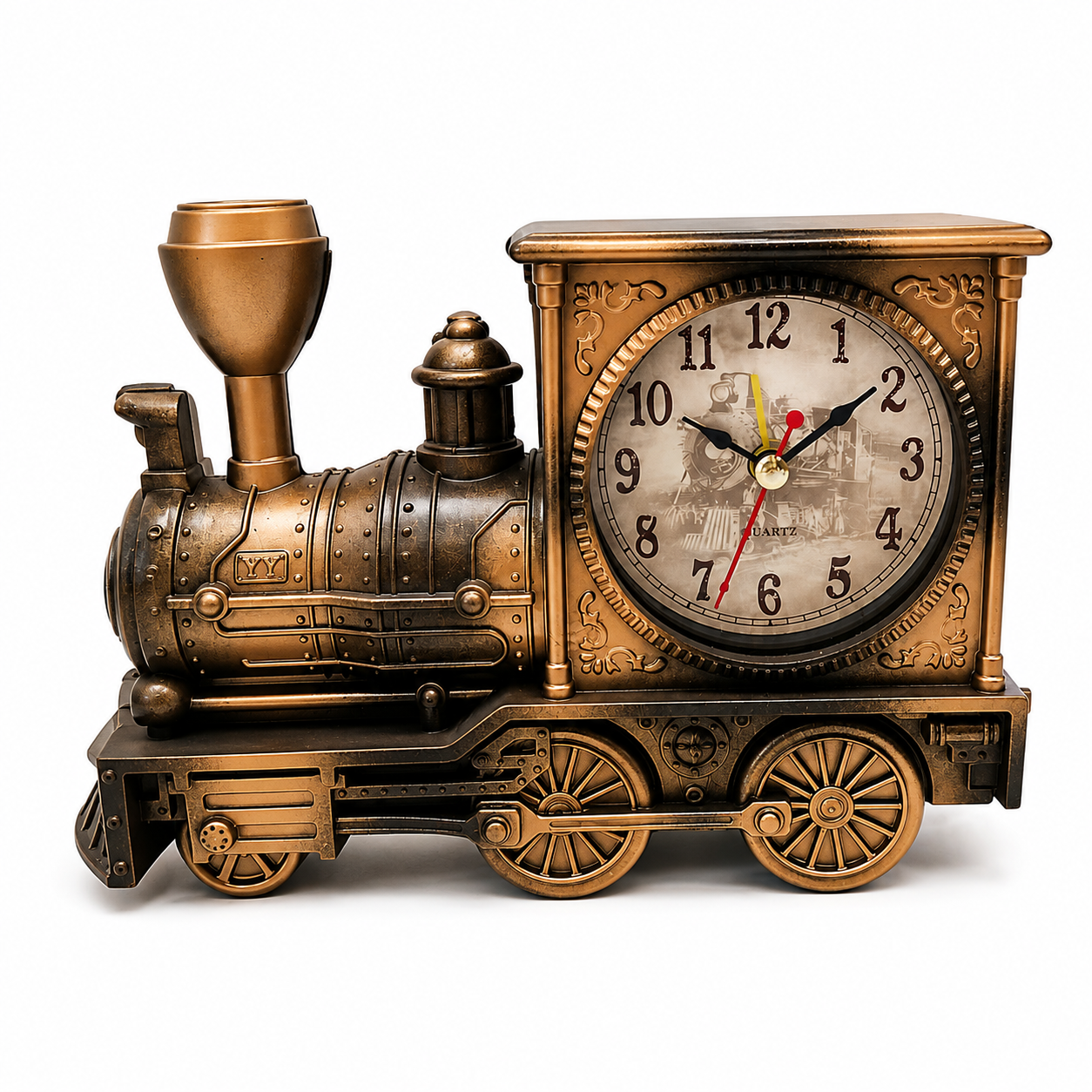 Vintage Steam Engine Desk Clock - Image 3