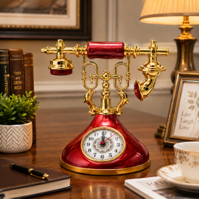 Vintage Telephone Desk Clock
