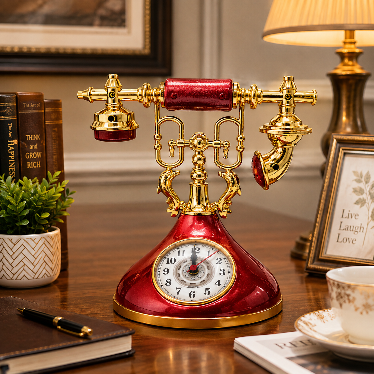 Vintage Telephone Desk Clock