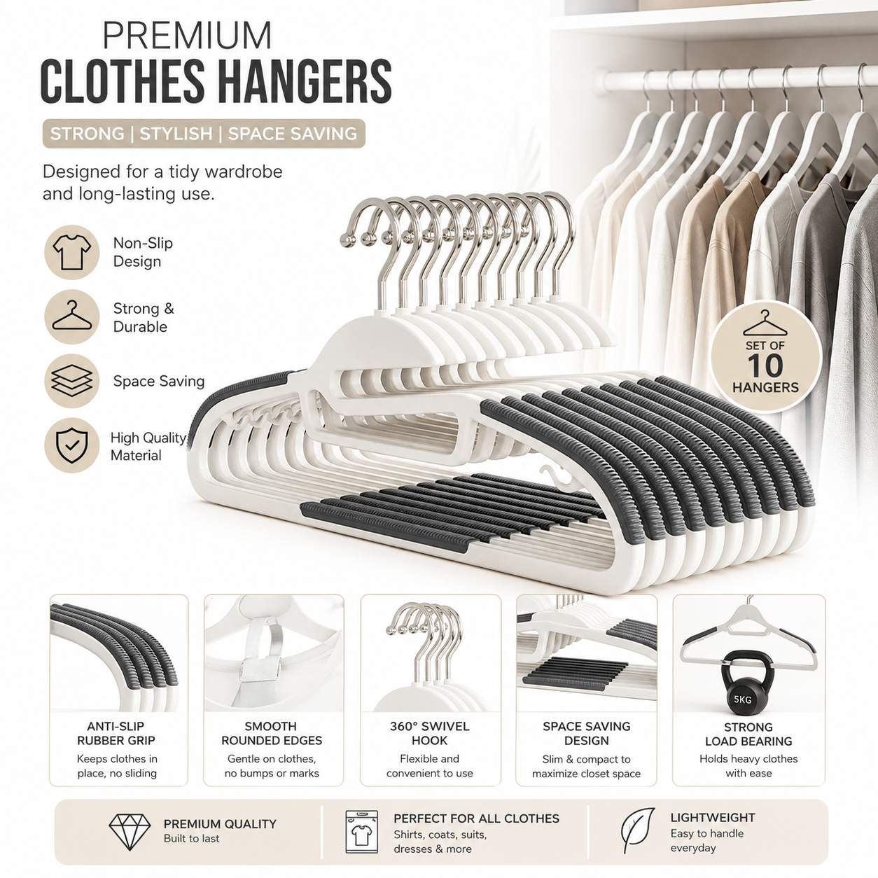 Premium Non-Slip Clothes Hangers - Image 3