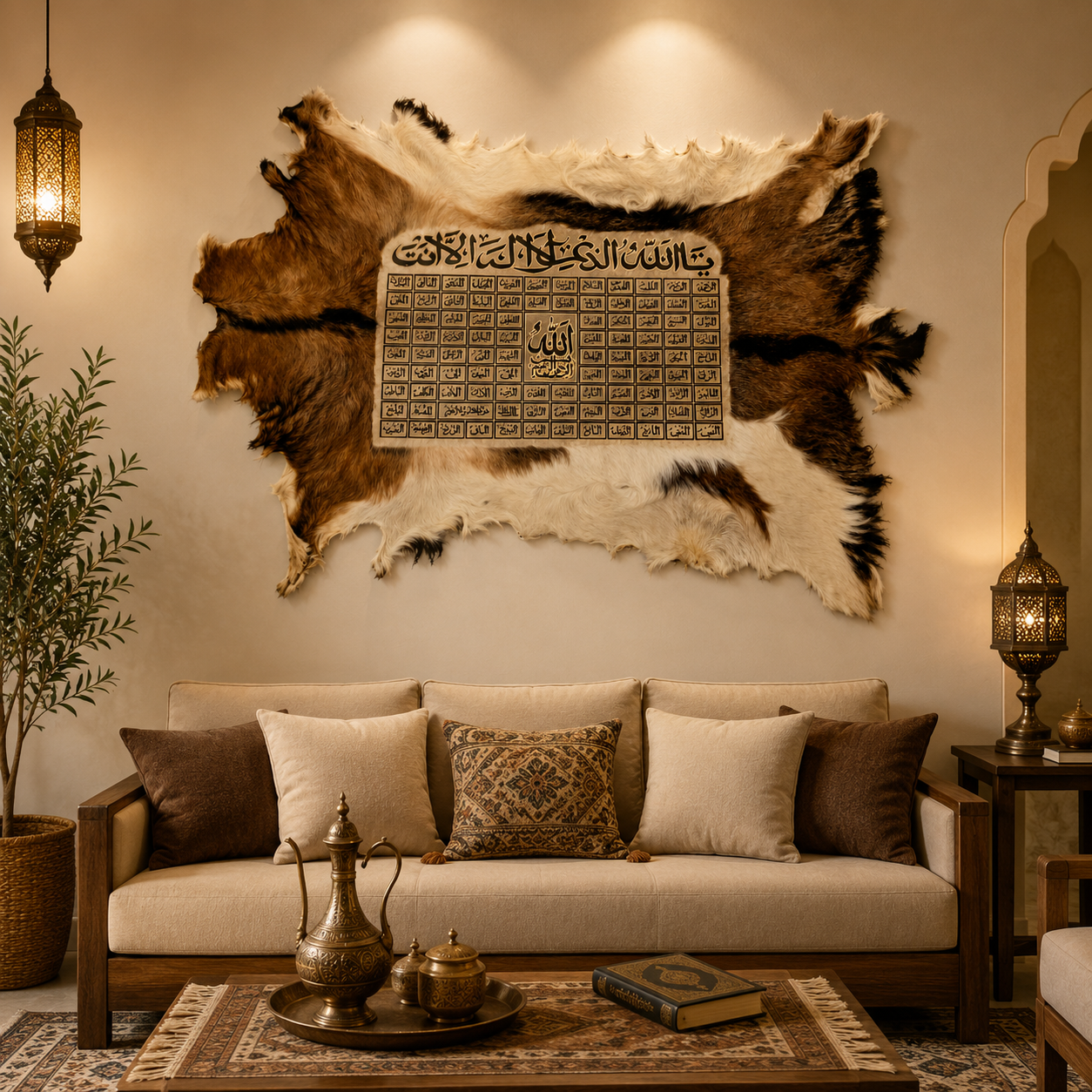 Islamic goat hide Wall Art