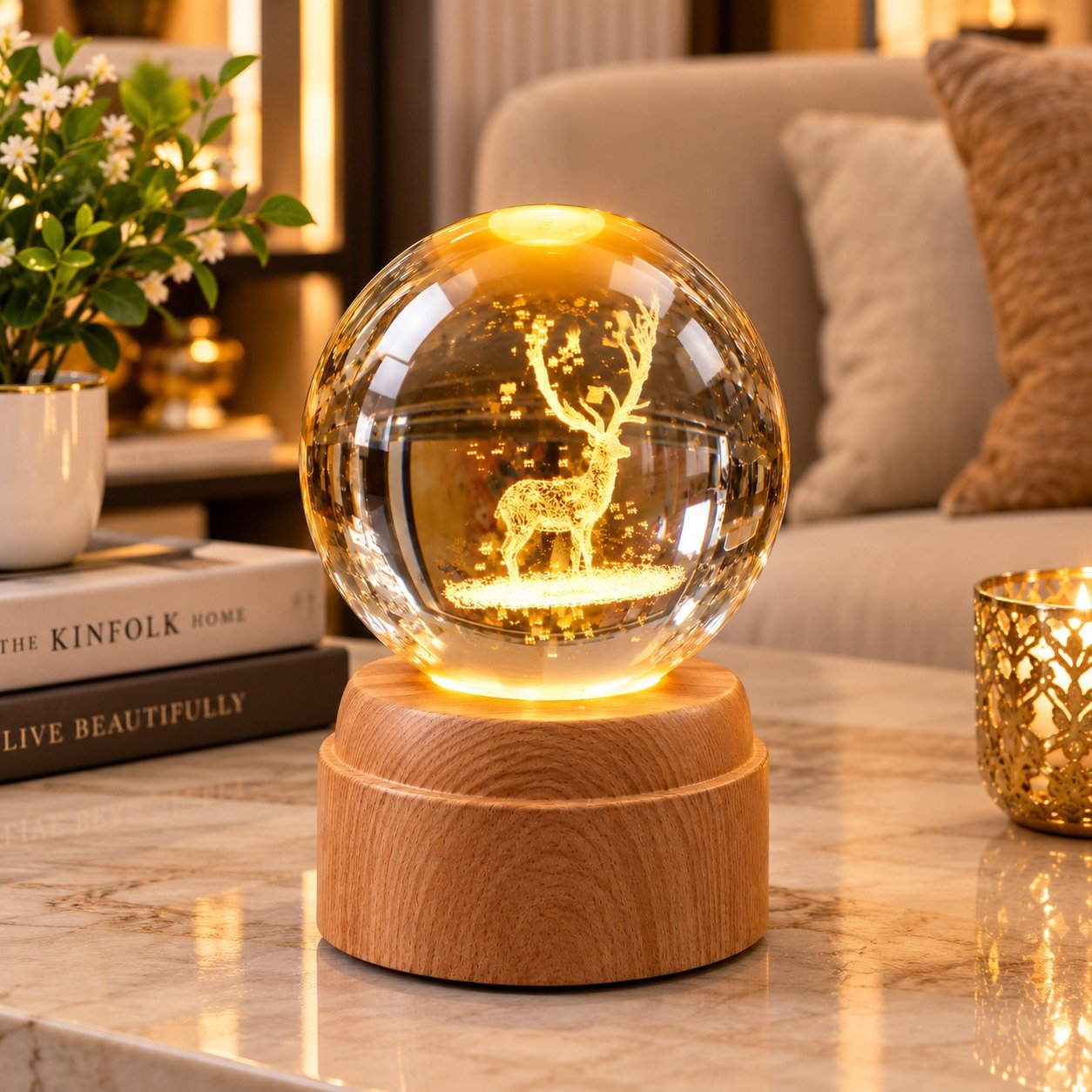 Crystal Deer LED Globe - Image 3
