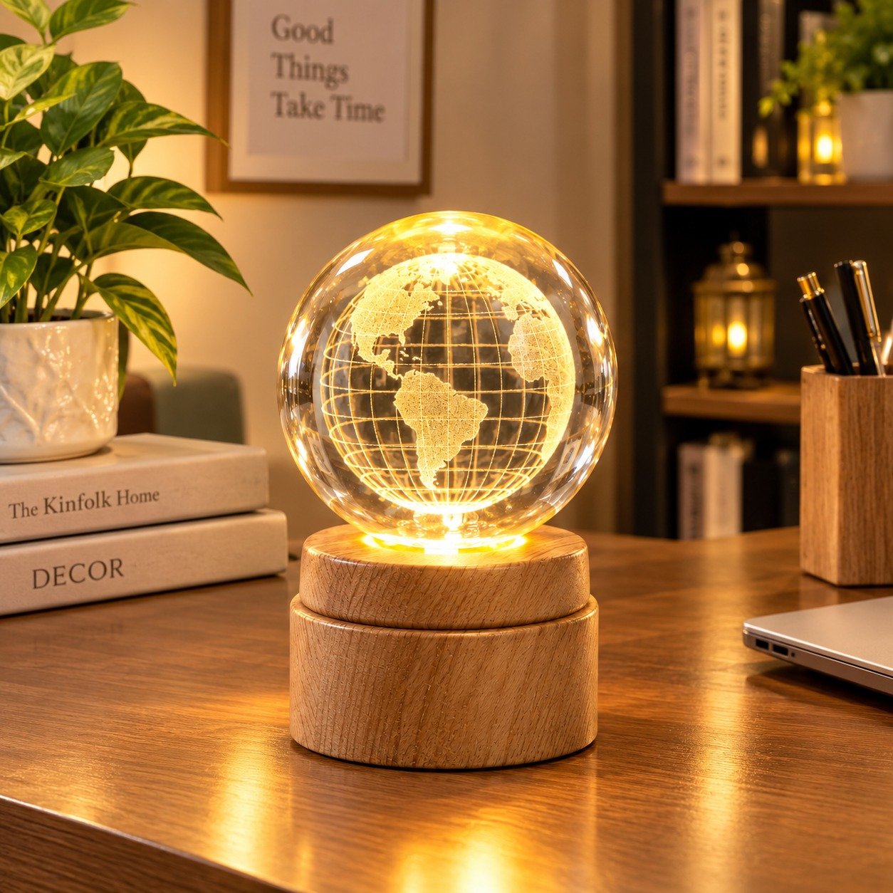 World Map Table Lamp - Image 3